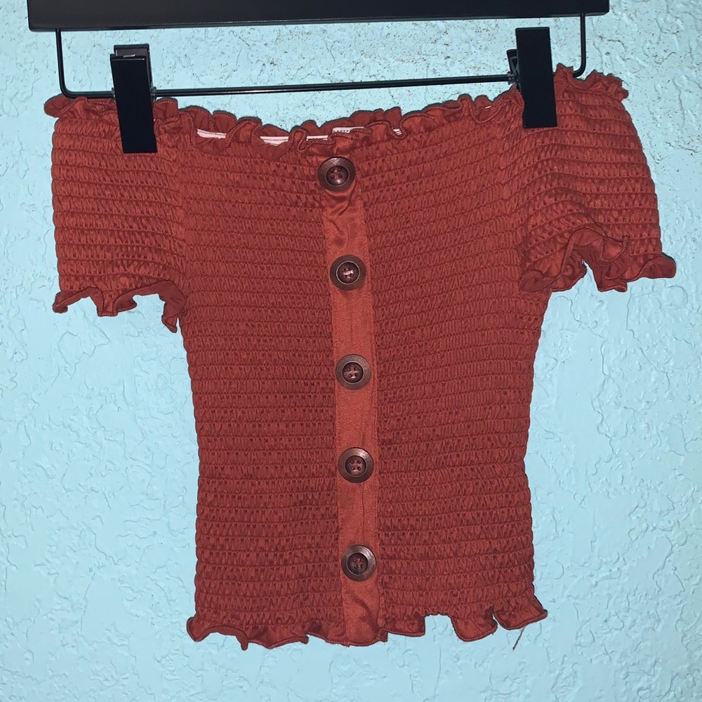 New orange off the shoulder top